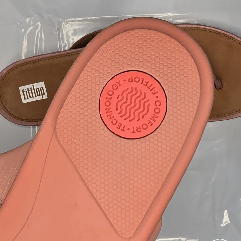 FitFlop | Gracie Leather Flip-Flop With Dynamicush Technology In Warm Rose NWOT! - Picture 12 of 13